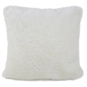 White Faux 17" Decorative Throw Pillow Cover